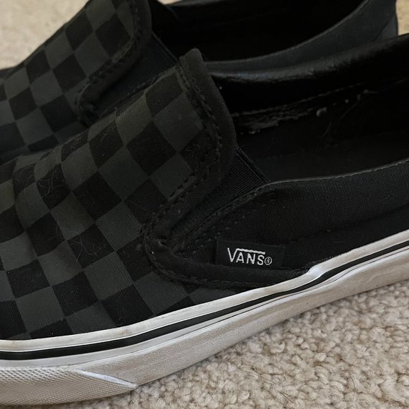 Vans *Black & Grey* Slip-On Checkerboard | Women's 6.5 | Gently Used, EUC - Picture 5 of 12